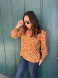 Floral Print Long Sleeve Blouse