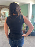 Textured Knit Ruffle Tank