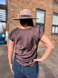 Solid Satin Cowl Top