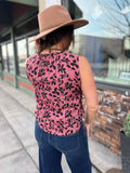 Printed Tank Top W/ Lace Detail