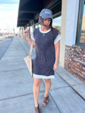 Colorblock Ribbed T Shirt Dress