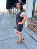 Colorblock Ribbed T Shirt Dress