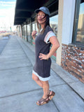Colorblock Ribbed T Shirt Dress