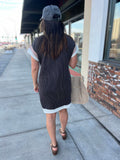 Colorblock Ribbed T Shirt Dress