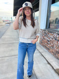Striped Short Sleeve Sweater
