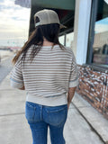 Striped Short Sleeve Sweater
