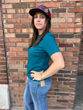 Toothpick Stripe Short Sleeve Top