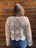 Open Crochet Knit Cropped Top