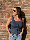 Button Down Pointelle Tank Top