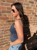 Button Down Pointelle Tank Top