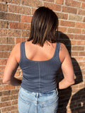 Button Down Pointelle Tank Top