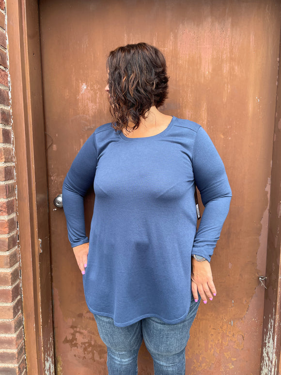 Long Sleeve Flowy Top With Side Slits