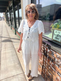 Eyelet Trim Pant Set