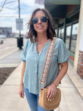 Linen Front Tie Blouse