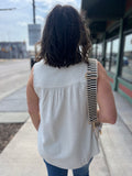 Linen Blend V Neckline Tank Top