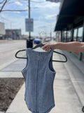 Washed Raw Edge Sleeveless Tank