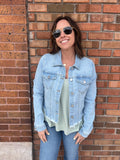 Risen Fray Hem Denim Jacket