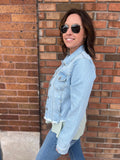 Risen Fray Hem Denim Jacket