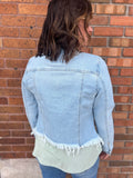 Risen Fray Hem Denim Jacket