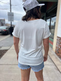 Solid V Neck Short Sleeve