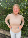 Ribbed Long Sleeve Mock Neck