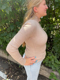 Ribbed Long Sleeve Mock Neck
