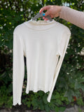 Ribbed Long Sleeve Mock Neck