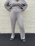 Wide Ribbed Knit Pants