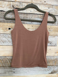 Double Lined Scoop Neck Fitted Tank