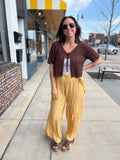Tie Waist Printed Wide Leg Pants
