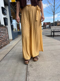 Tie Waist Printed Wide Leg Pants