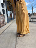 Tie Waist Printed Wide Leg Pants