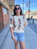 Floral Embroidered Pullover Sweater