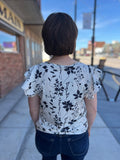Floral Ruffle Sleeve Blouse