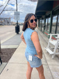 Striped Ruffle Sleeve Tank Top