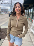 Waffle Henley Thermal Long Sleeve