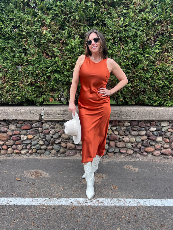 Racer Neck Sleeveless Midi Dress – Two Sisters Boutique