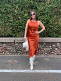 Racer Neck Sleeveless Midi Dress