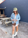 Silver Stud Detail Denim Shirt