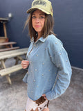 Silver Stud Detail Denim Shirt