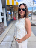 Embroidered Floral Sleeveless Top