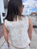 Embroidered Floral Sleeveless Top