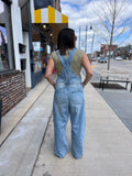 Denim Barrel Overalls