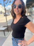 Scoop Neck Cap Sleeve