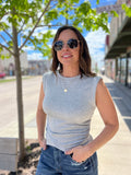 Surplice Hem Drop Shoulder Tank