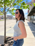 Surplice Hem Drop Shoulder Tank