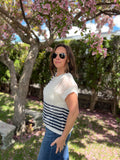 Sheer Crochet Knit Pullover Top