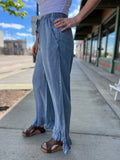 Ruffle Bottom Wide Leg Pants
