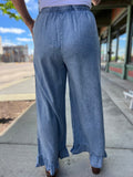 Ruffle Bottom Wide Leg Pants