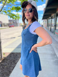 Zip Up Denim Mini Dress